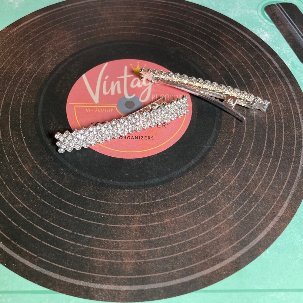 Sparkly Rhinestone Hair Clip Set - silver - Picture 3 of 3
